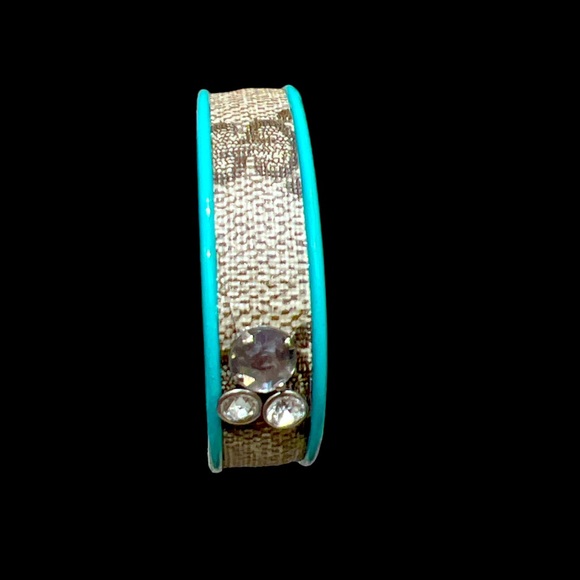 Gucci Embellished Turquoise Monogram Bangle - Picture 2 of 7